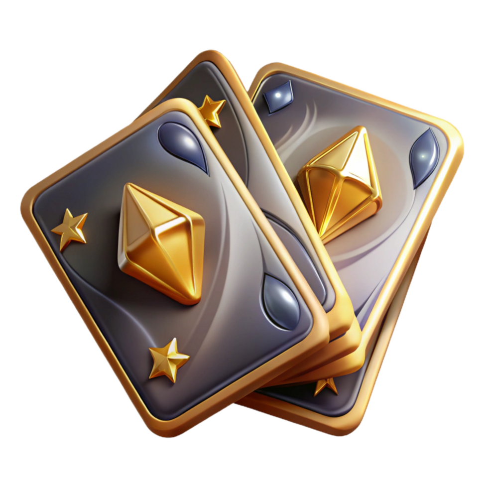 impressive abstract Playing Cards Face Down Isolated Transparent Background authentic png