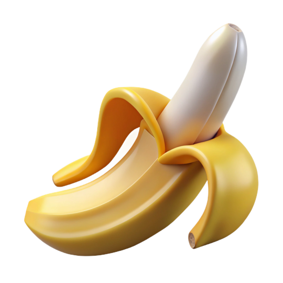 vibrant rustic Ripe banana peel partially removed, 4K png