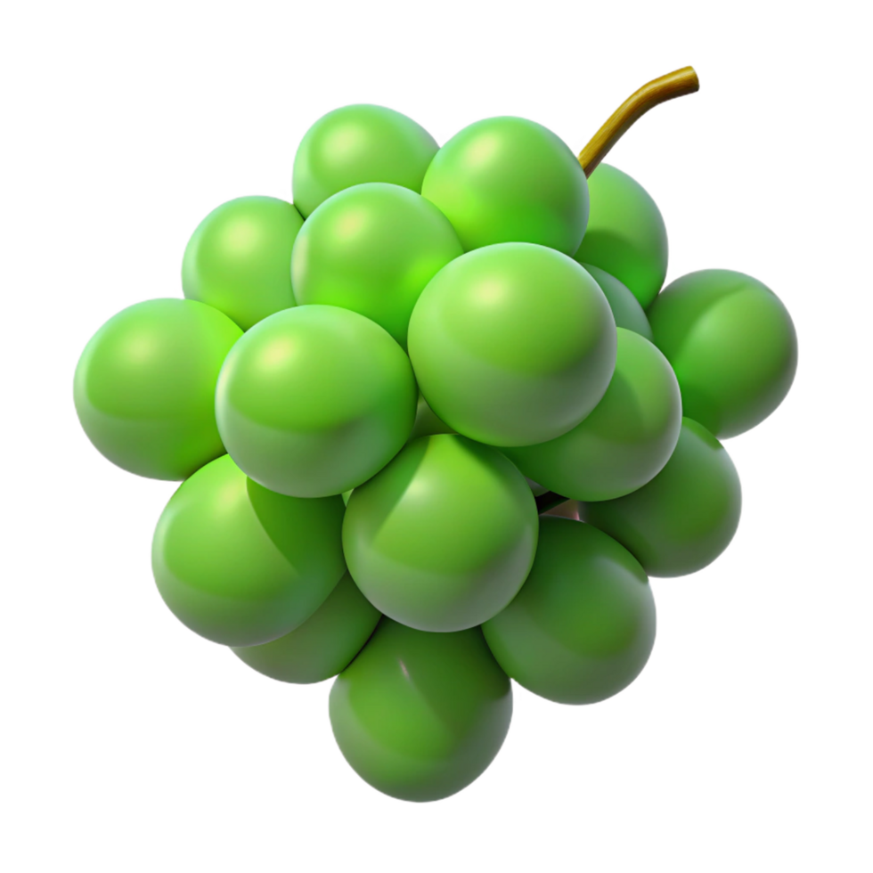 extraordinary minimalist Bunch of green grapes, high resolution png