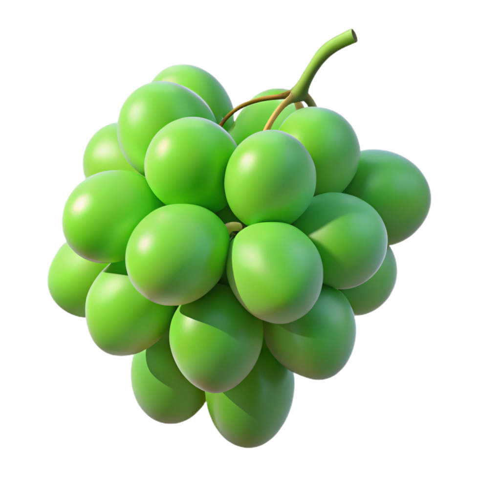 beautiful minimalist Bunch of green grapes, premium png
