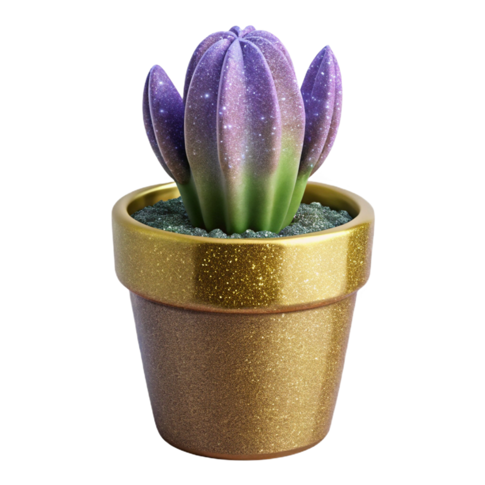 elegant contemporary Potted Cactus Plant Side View Transparent Background premium png