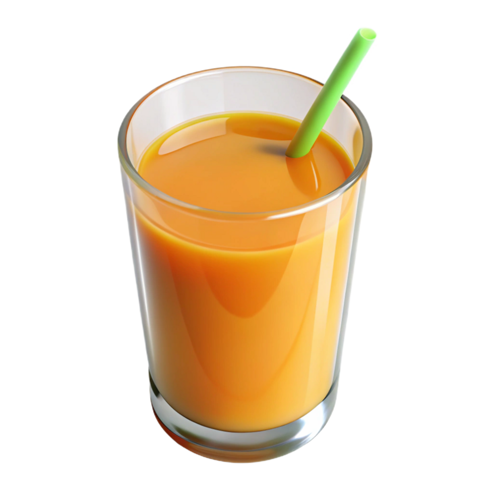 elegant creative Glass of refreshing orange juice, high resolution png