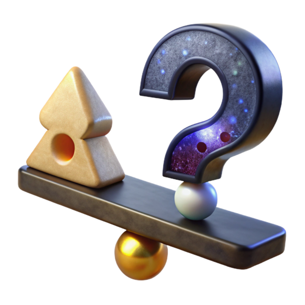 elegant classic Pound Symbol and Question Mark on Seesaw Transparent Background detailed png