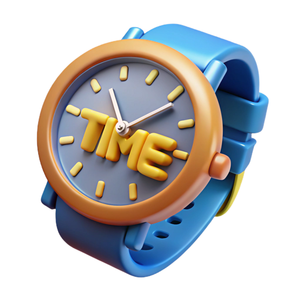 beautiful minimalist Wristwatch showing the time, high resolution png