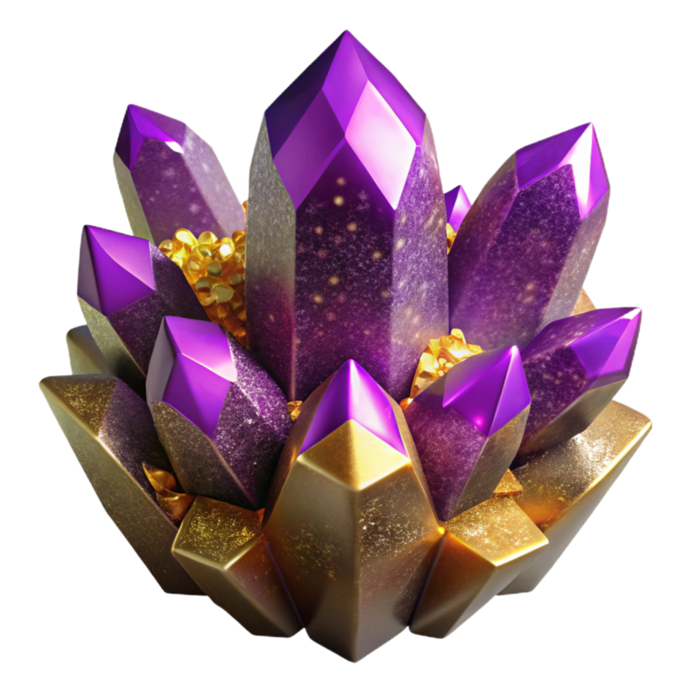 beautiful minimalist Purple Amethyst Crystal Cluster Isolated Element high resolution png