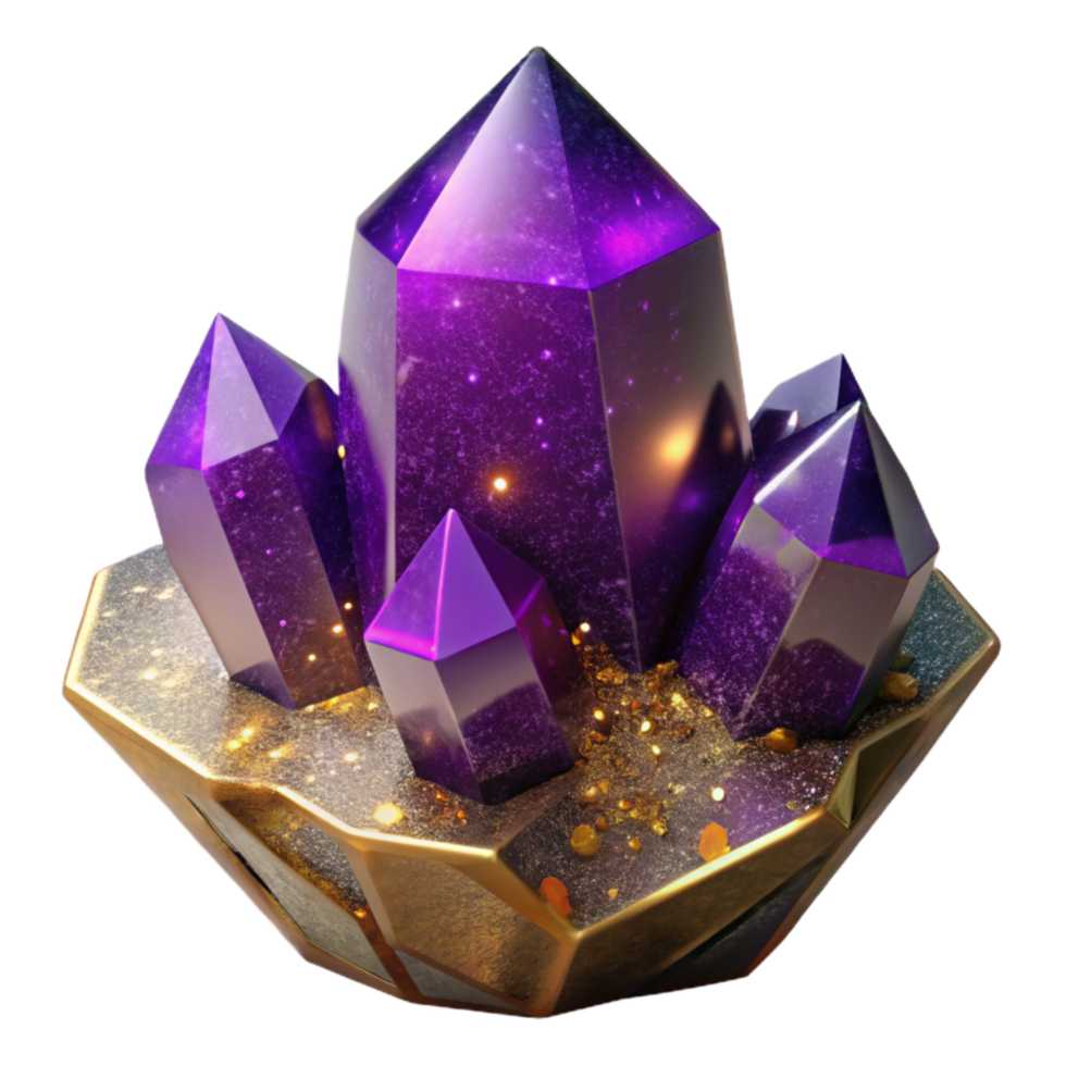 elegant contemporary Purple Amethyst Crystal Raw Form Isolated Element premium png