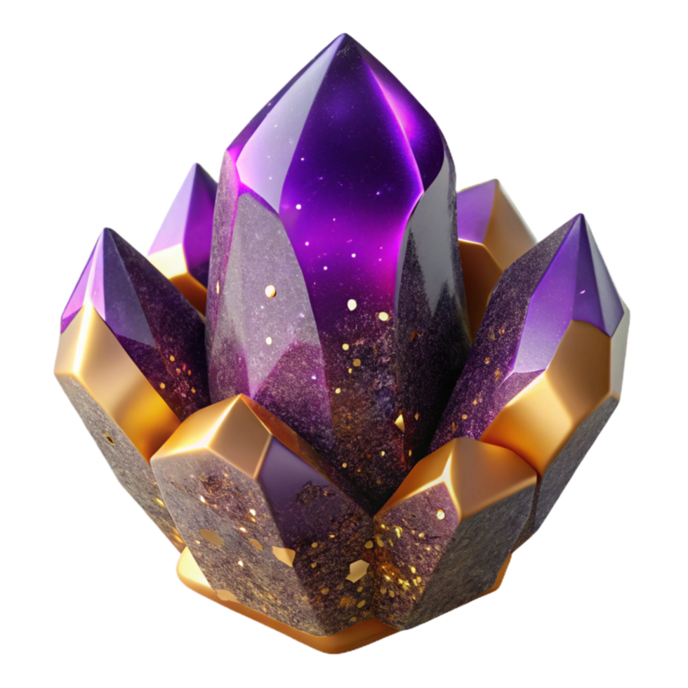 beautiful creative Purple Amethyst Crystal Raw Form Isolated Element premium png