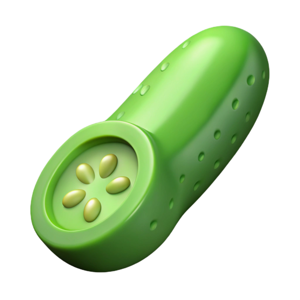dramatic minimalist Green cucumber slice authentic png