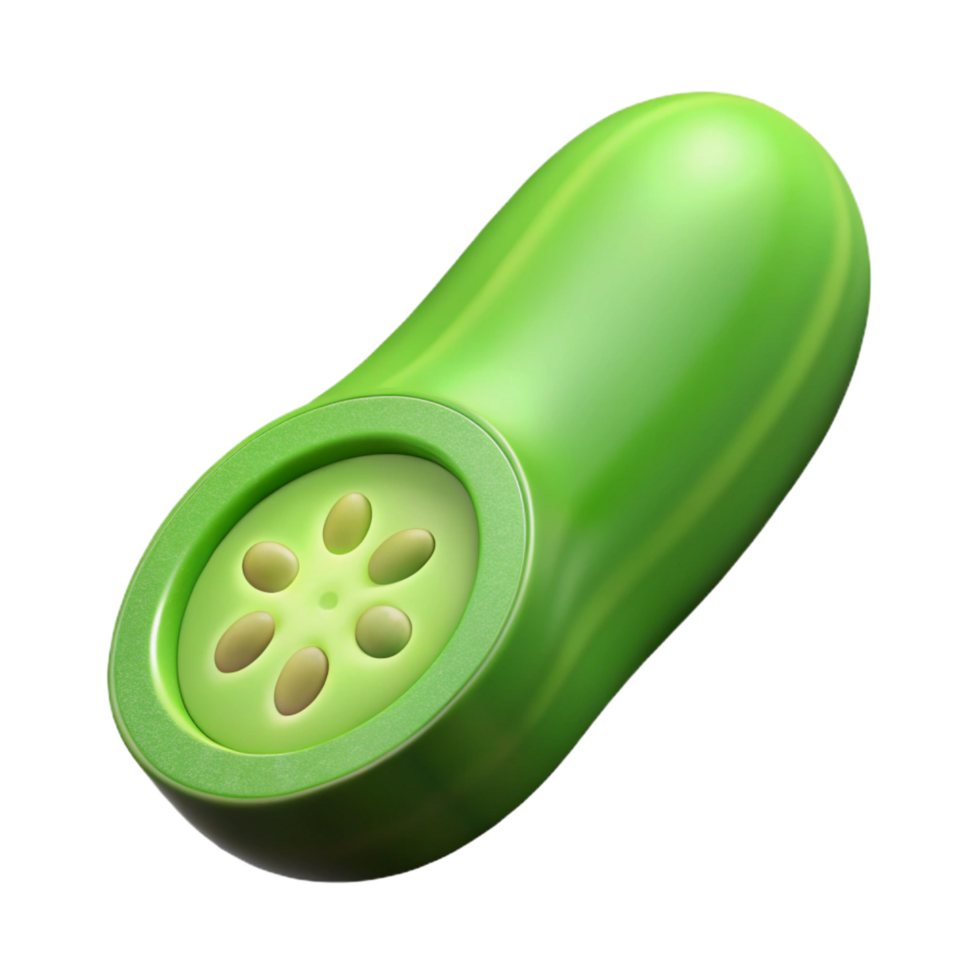 elegant abstract Green cucumber slice 4K png