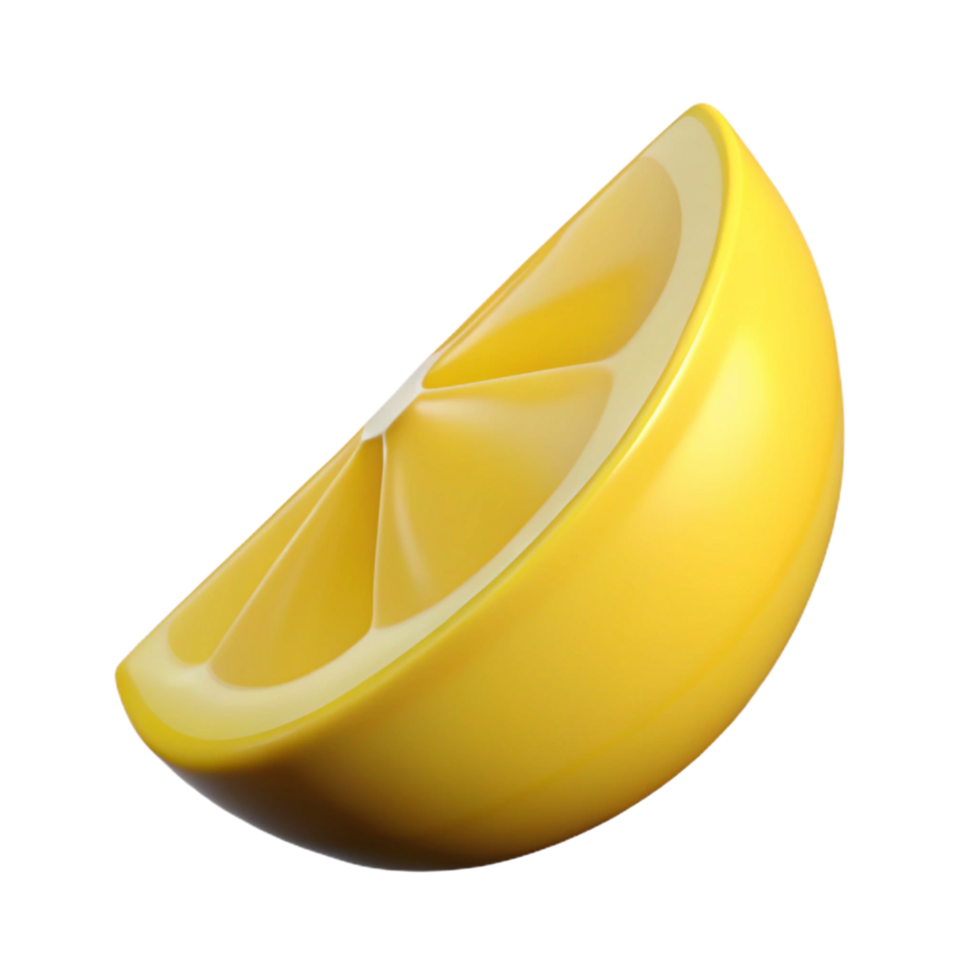vibrant modern Yellow lemon wedge professional png