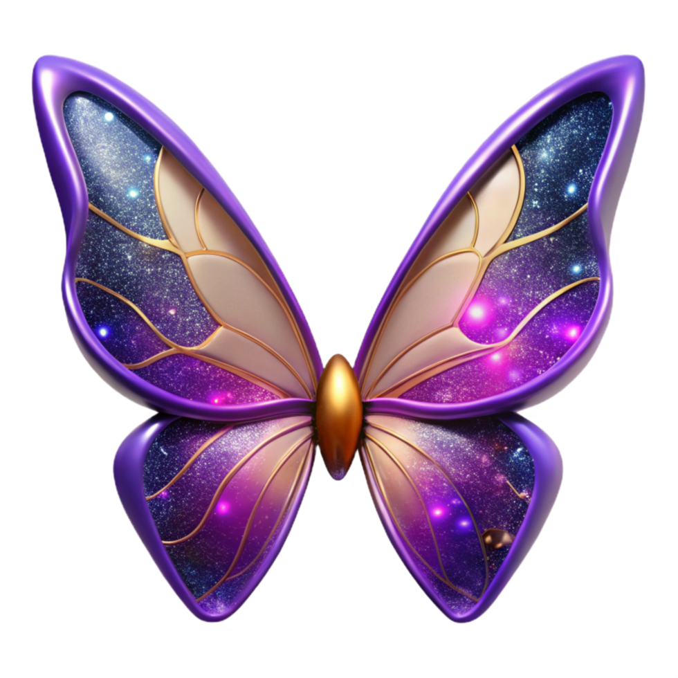 impressive modern Purple Butterfly Wings Open Position Transparent Background premium png