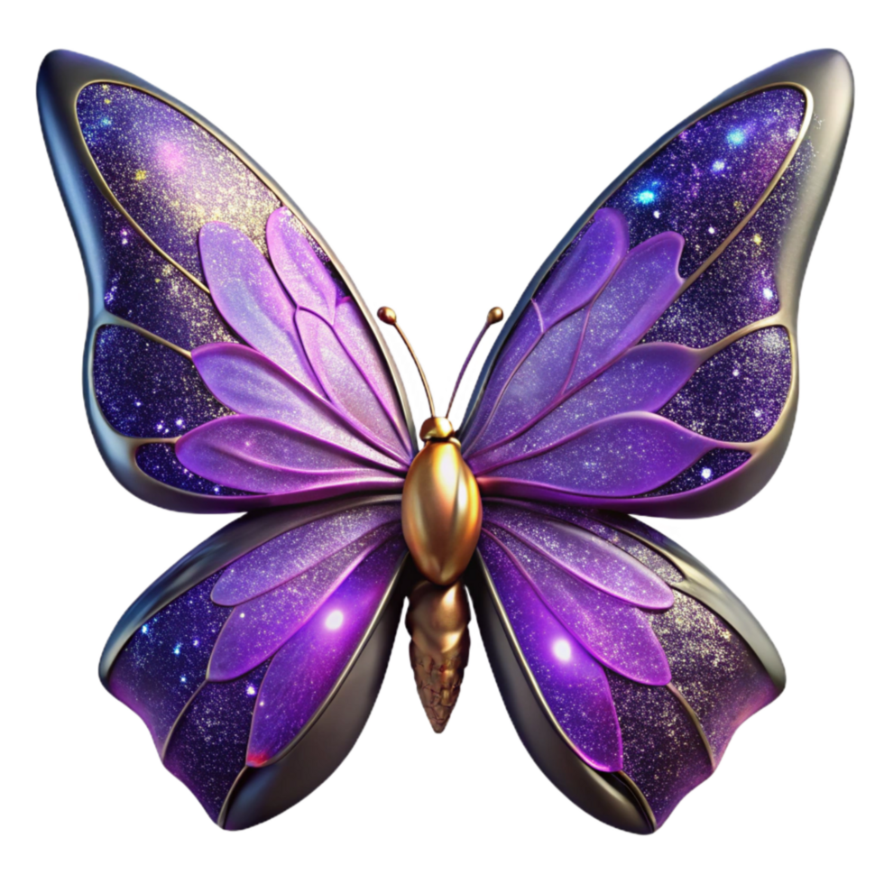 stunning classic Purple Butterfly Wings Open Position Transparent Background high resolution png
