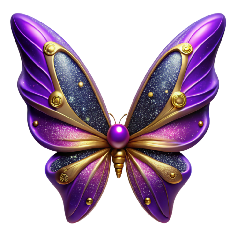 beautiful creative Purple Butterfly Wings Spread Isolated Element exclusive png