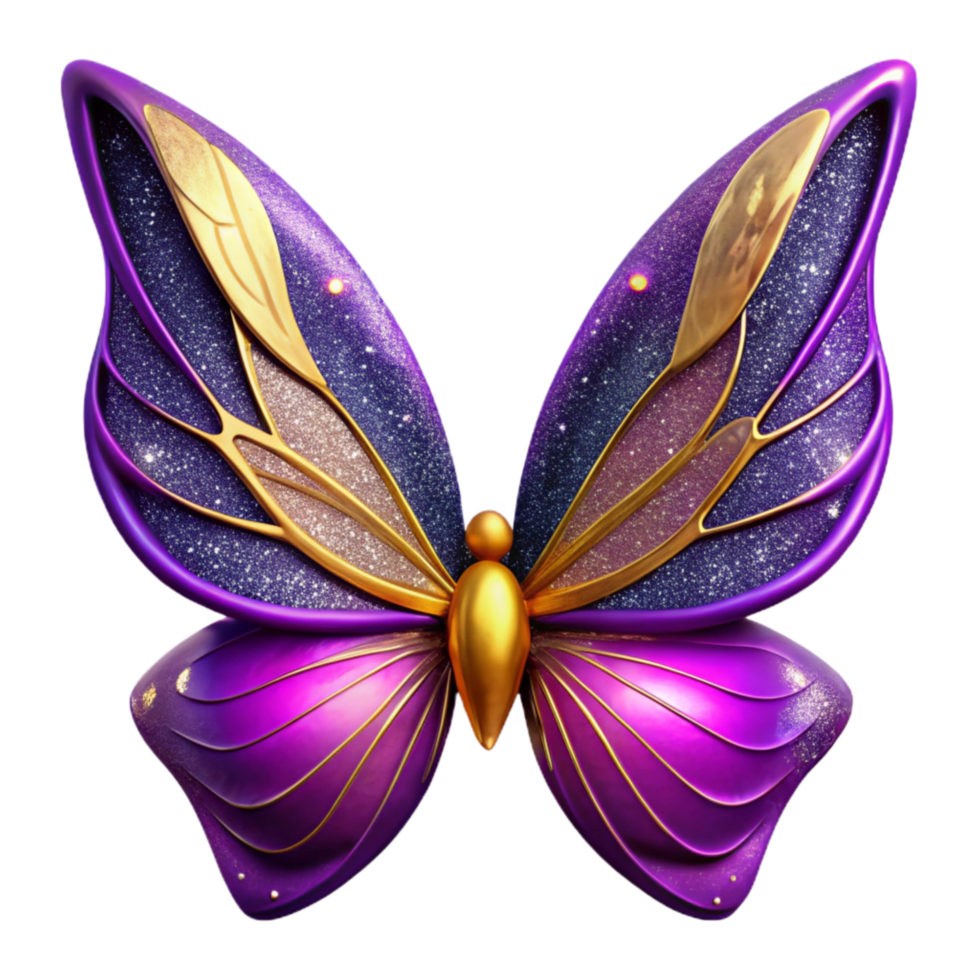 impressive vintage Purple Butterfly Wings Spread Isolated Element png