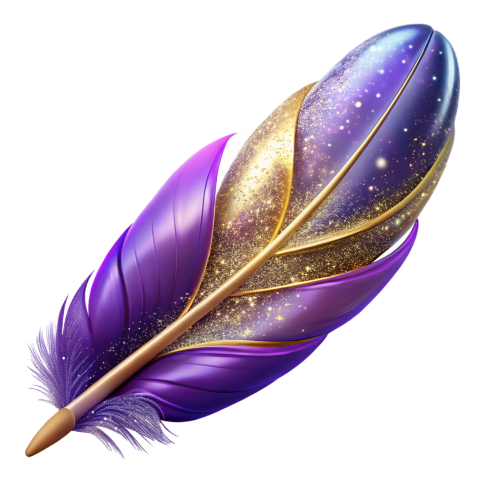 magnificent abstract Purple Feather Single Plume Soft Texture Transparent Background png