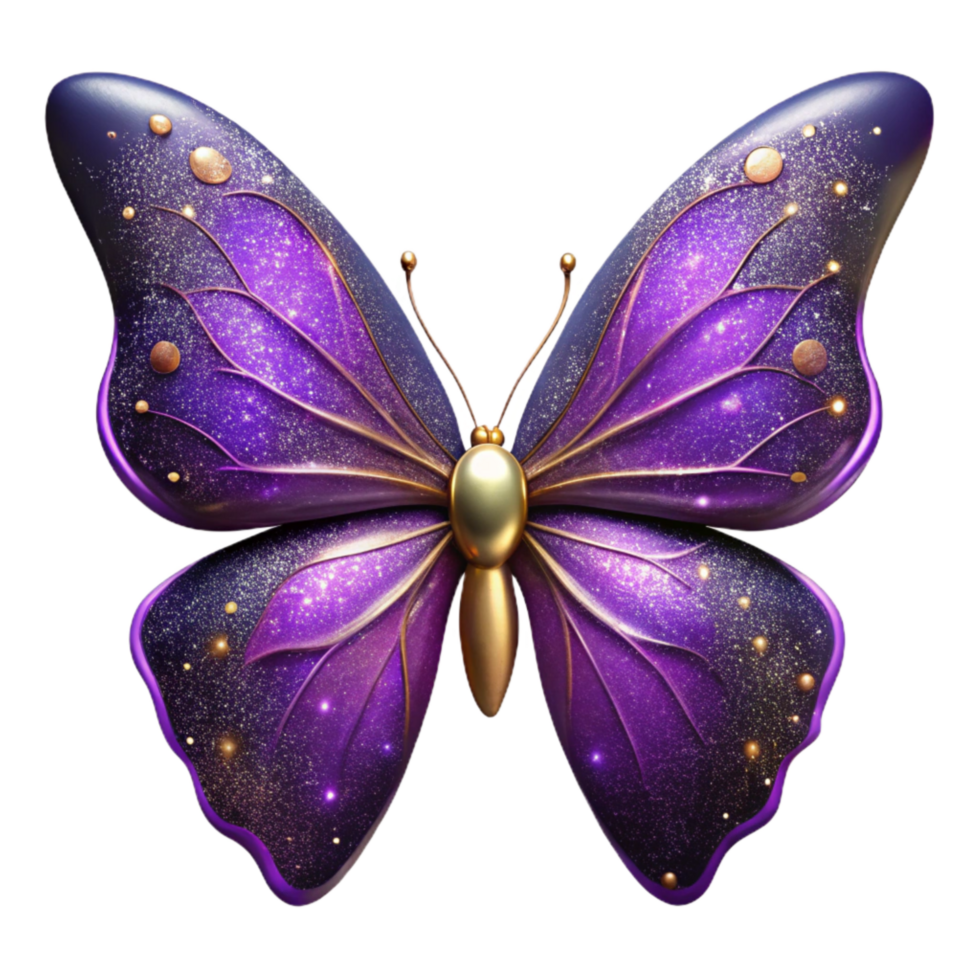 magnificent creative Purple Butterfly Wings Spread Isolated Element high quality png