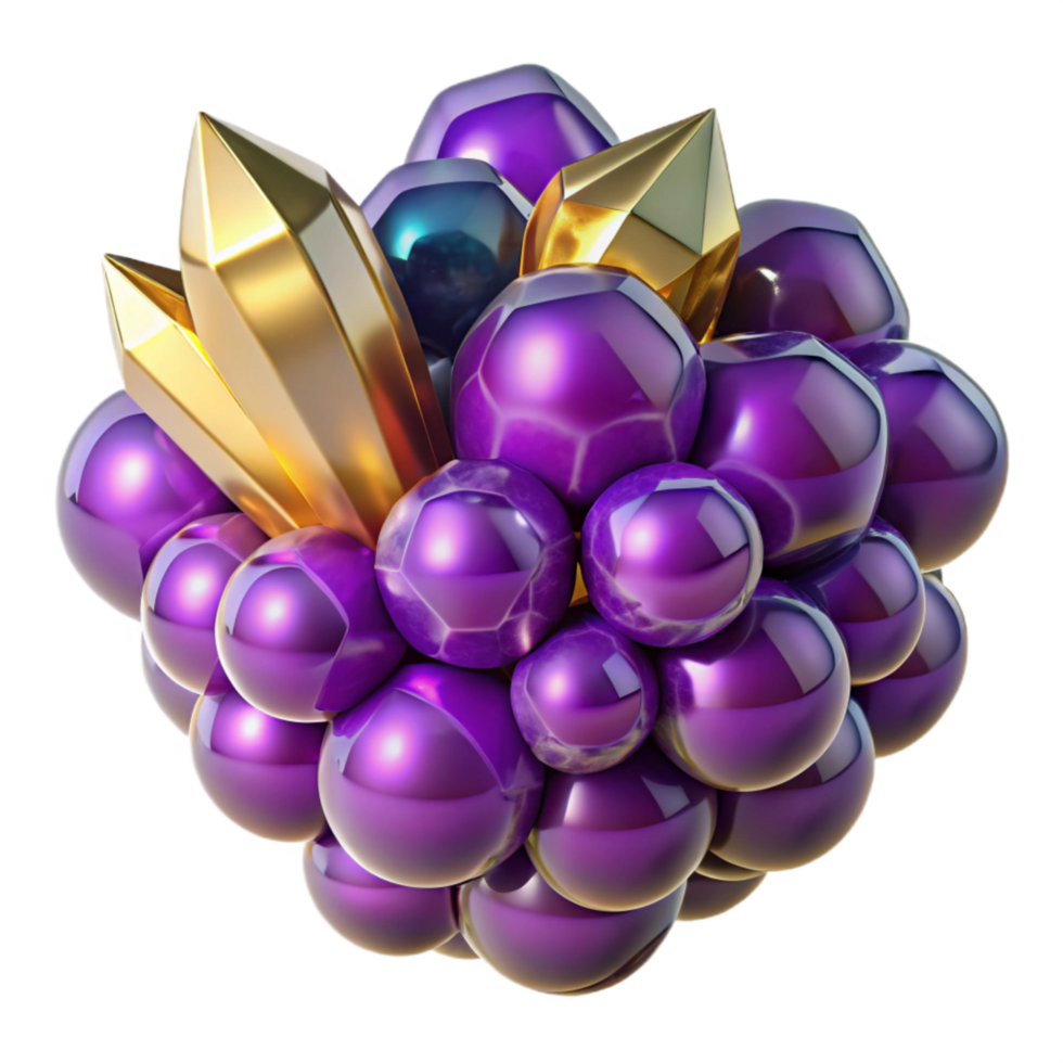 vibrant vintage Purple Grapes Cluster Cutout Transparent Background premium png