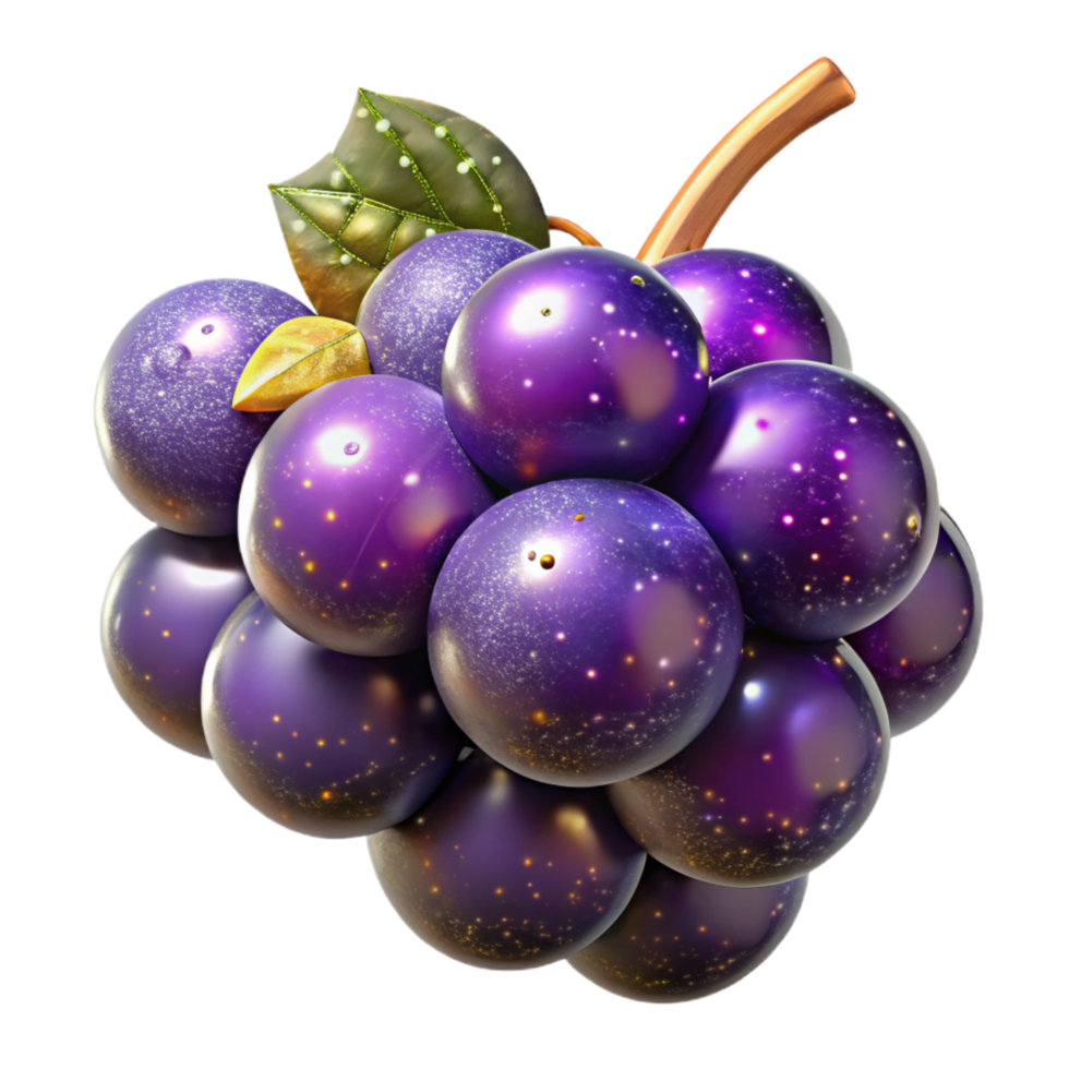 serene contemporary Purple Grape Single Fruit Stem Attached Isolated Cutout original png