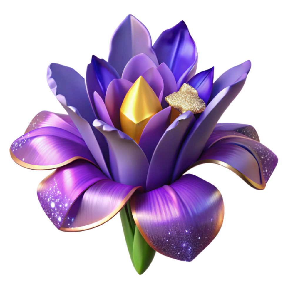 impressive creative Purple Iris Flower Blooming Side View Cutout Element high quality png