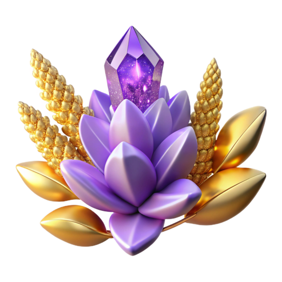 impressive vintage Purple Lavender Flower Sprig Isolated Element premium png