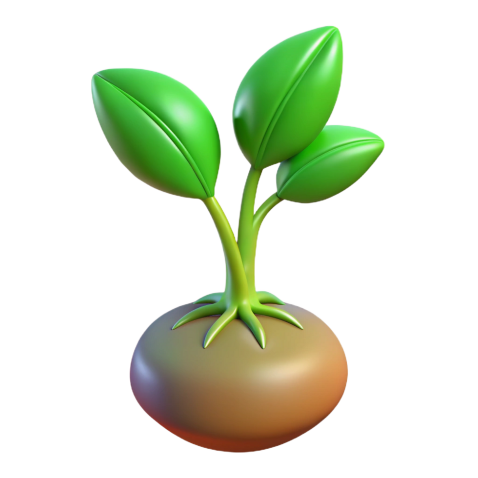magnificent modern Green sprout with roots professional png