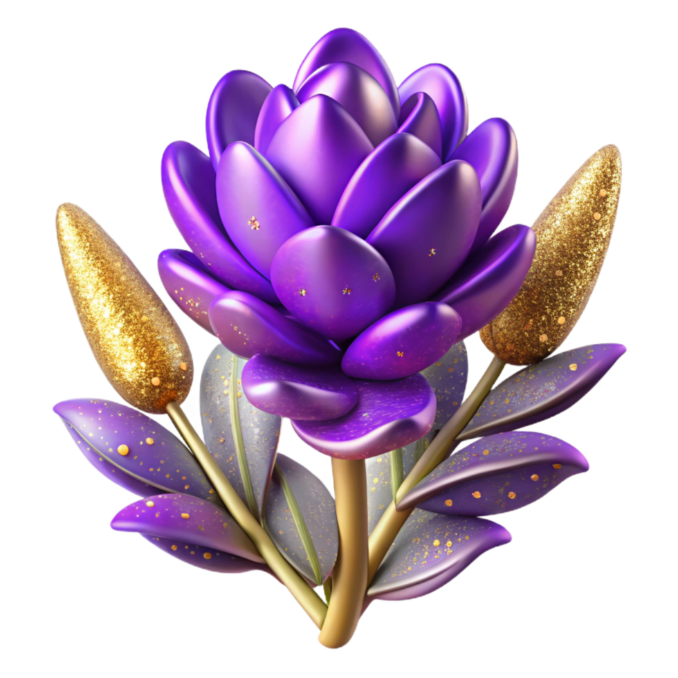 serene vintage Purple Lavender Sprig with Flowers Transparent Background professional png