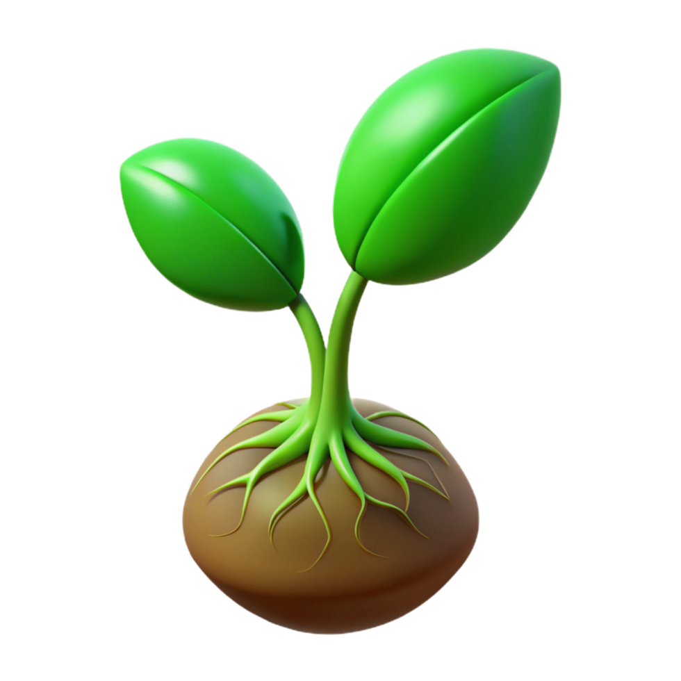 beautiful classic Green sprout with roots exclusive png