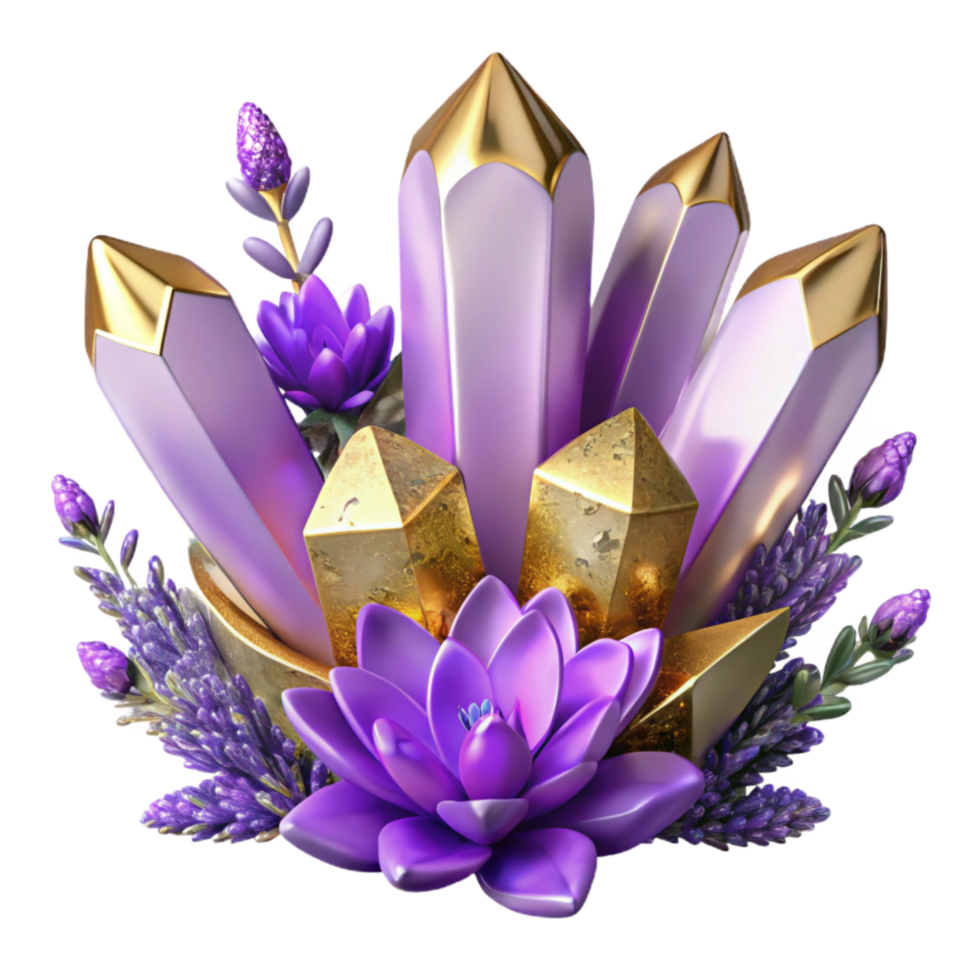 impressive abstract Purple Lavender Sprig with Flowers Transparent Background exclusive png