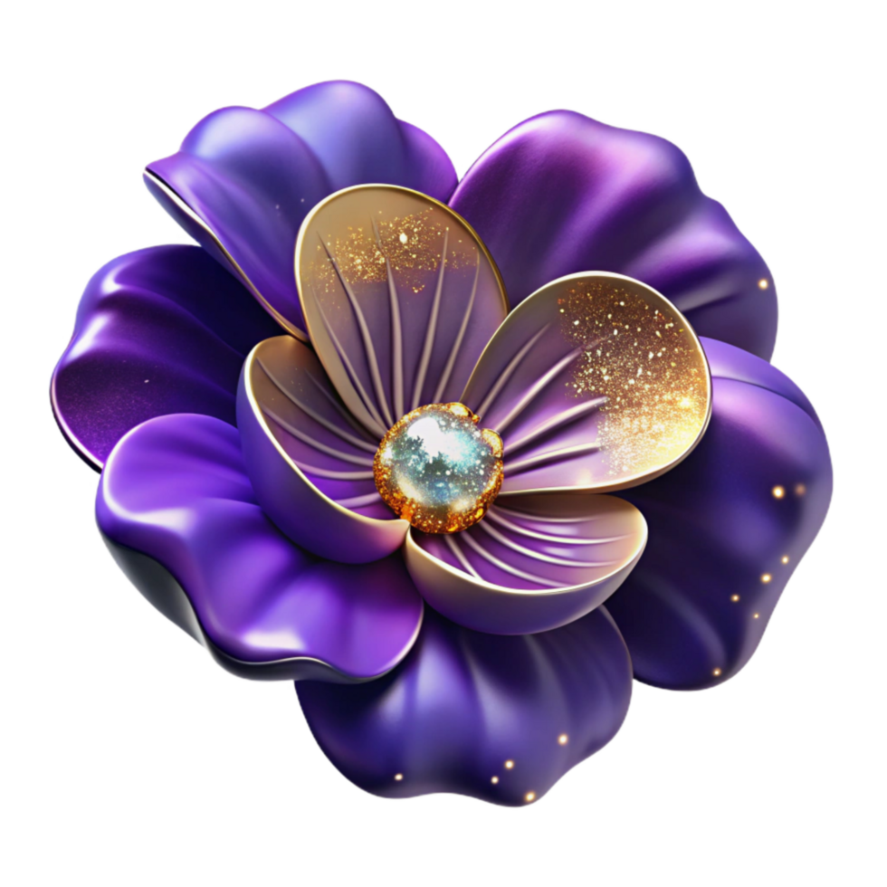 beautiful minimalist Purple Pansy Flower Blooming Front View Cutout Element authentic png