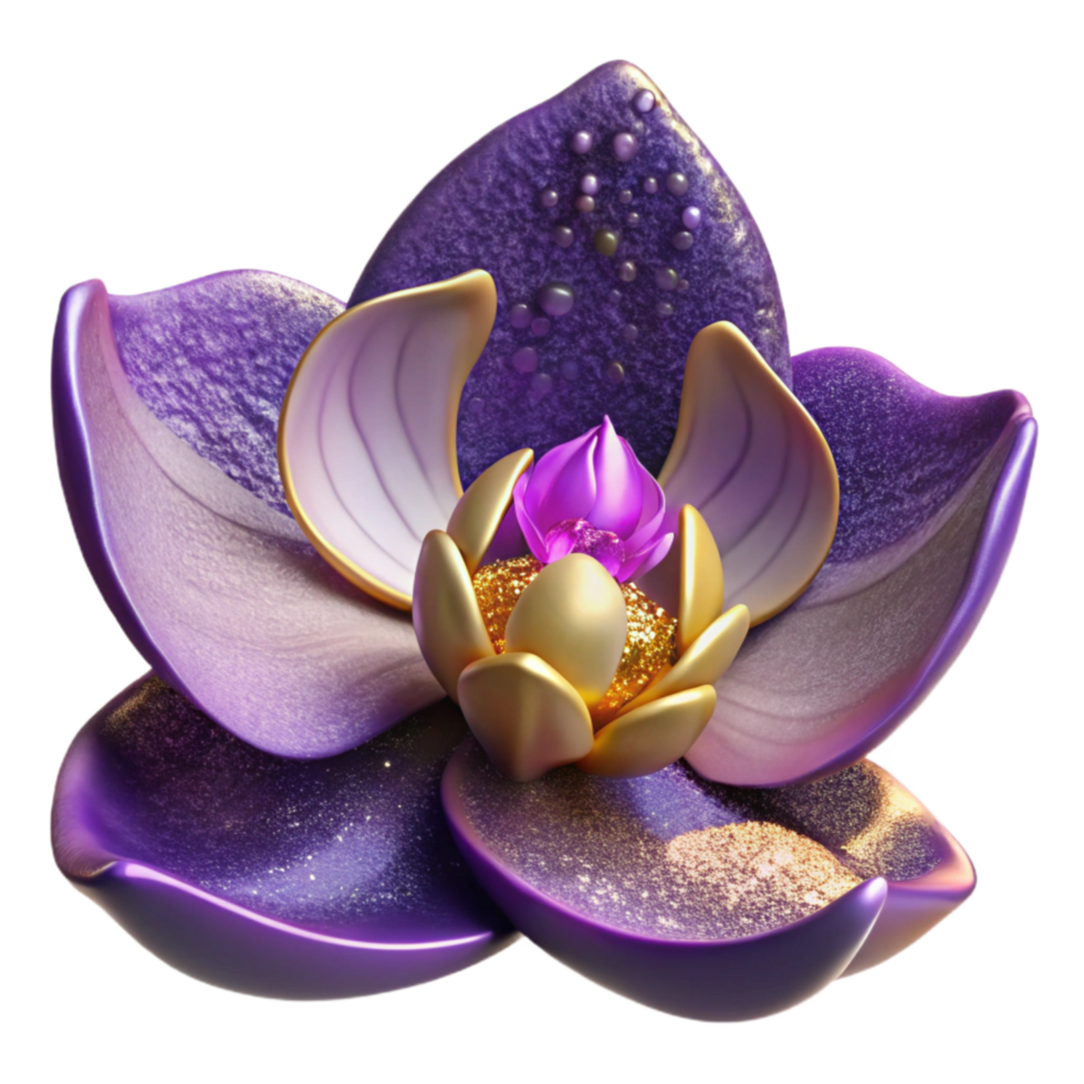 extraordinary modern Purple Orchid Flower Blooming Side View Cutout Element premium png