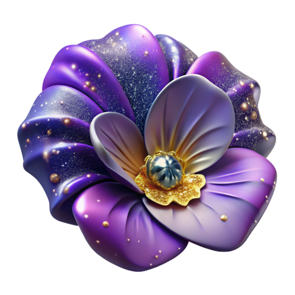 vibrant modern Purple Pansy Flower Blooming Front View Cutout Element high resolution png