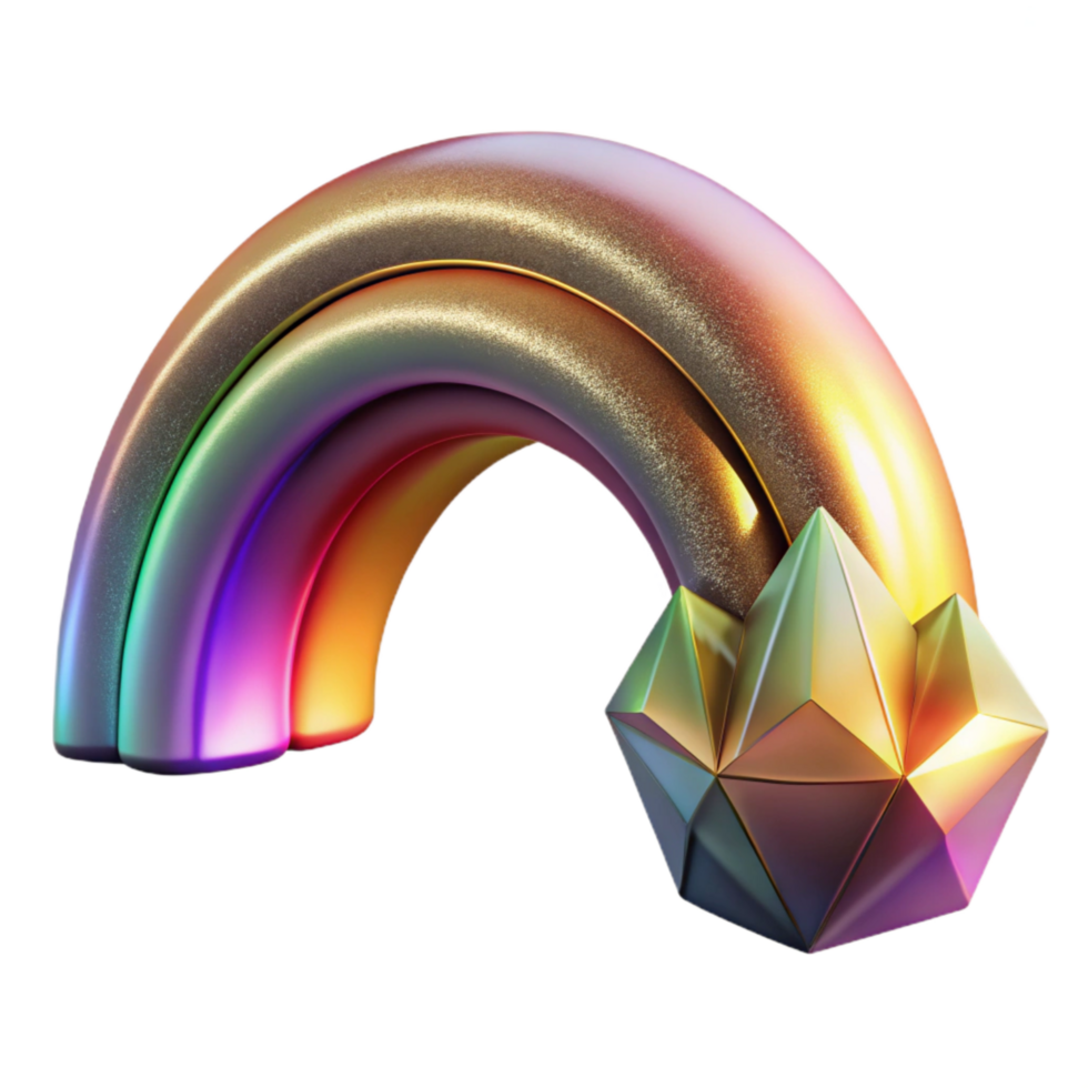 stunning rustic Rainbow Gradient Arc Side View Transparent Background png