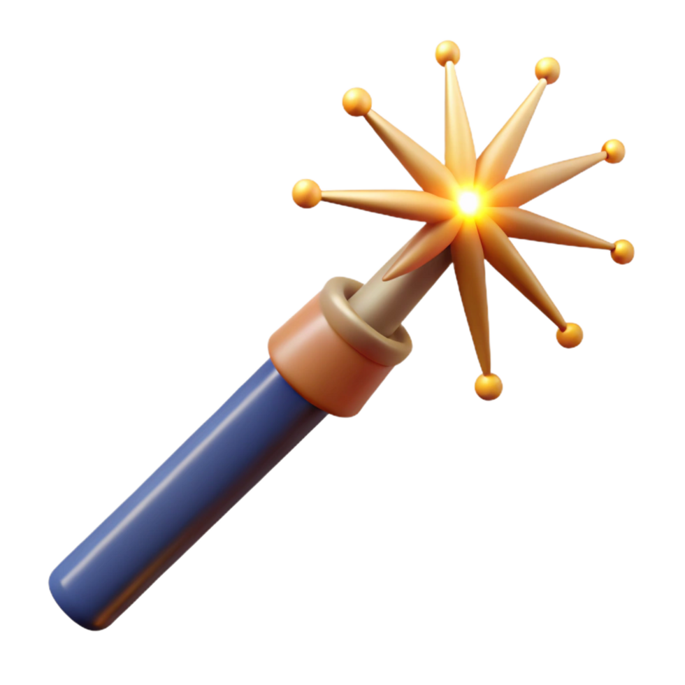 impressive artistic A powerful magic wand, emitting sparks, 4K png