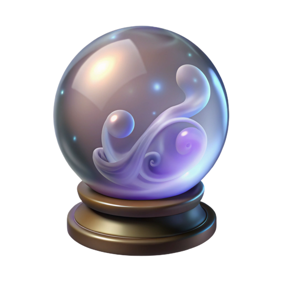 stunning artistic A single, enchanted crystal ball, swirling with mist, exclusive png