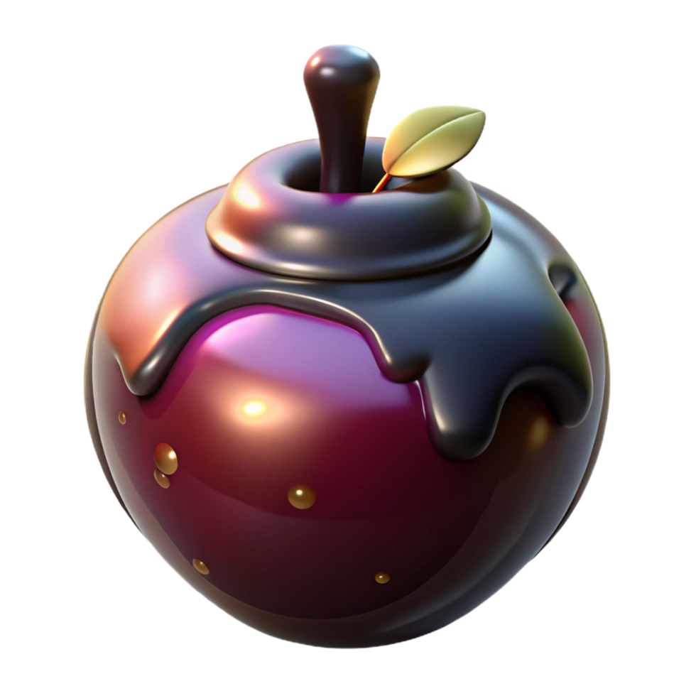 serene vintage A single, poisoned apple, glistening with dark magic, detailed png