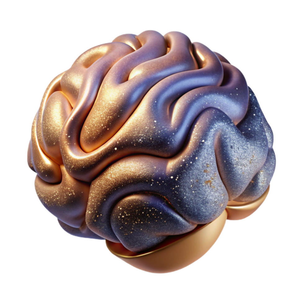 serene rustic Realistic Brain Top View Isolated high quality png