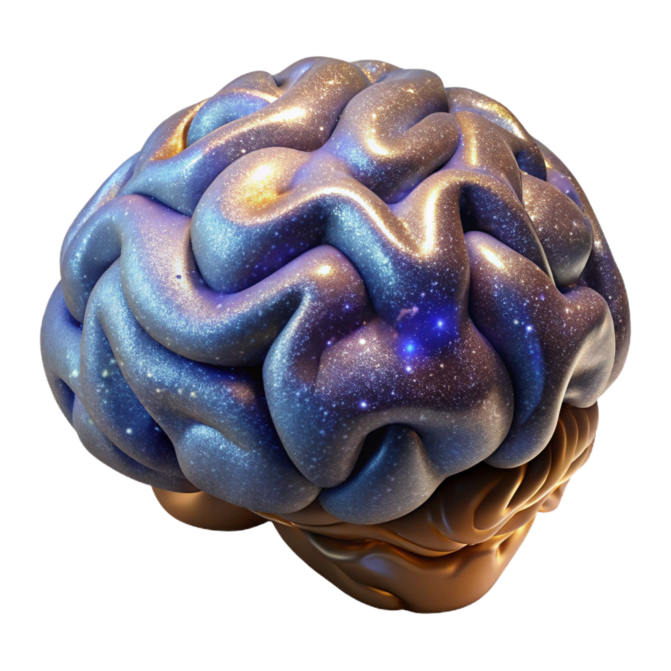 dramatic abstract Realistic Brain Top View Isolated original png