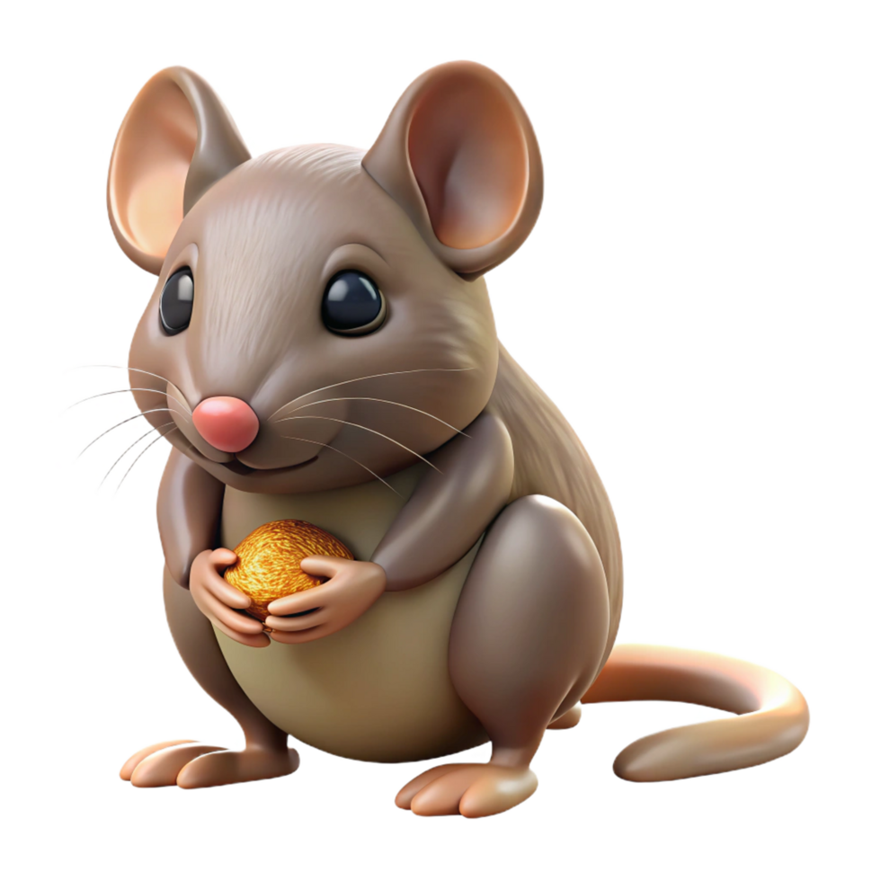 vibrant creative A timid field mouse, nibbling on a seed seed not shown detailed png