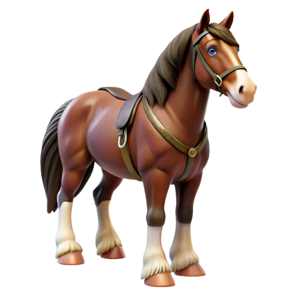 dramatic rustic A regal Clydesdale horse, with full tack tack only on the horse exclusive png