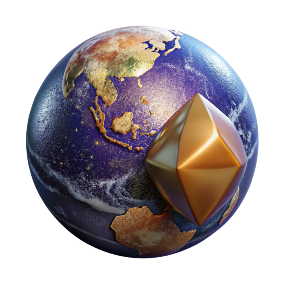 wonderful vintage Realistic Earth Globe Side View Cutout authentic png