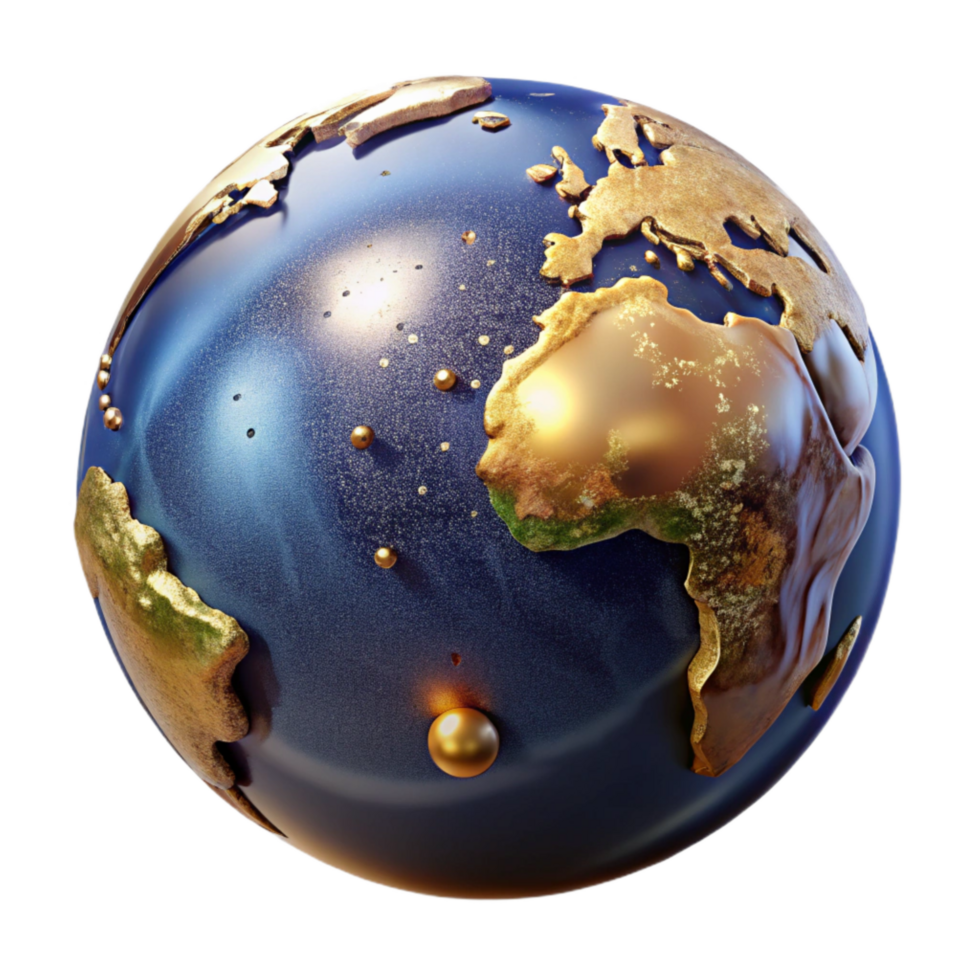 elegant contemporary Realistic Earth Globe Top View Cutout premium png