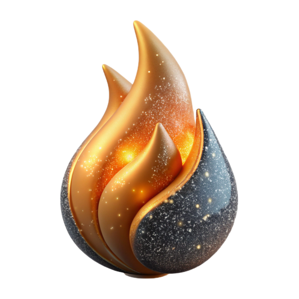 serene classic Realistic Fire Flame with Embers Isolated professional png