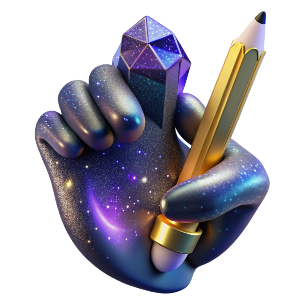 beautiful minimalist Realistic Hand Holding a Pencil Cutout high resolution png