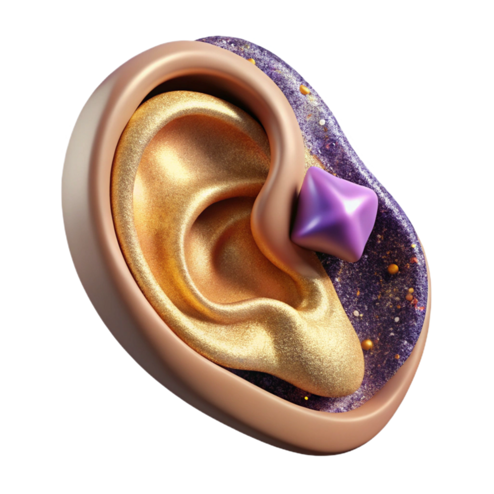 vibrant rustic Realistic Human Ear Side View Cutout authentic png