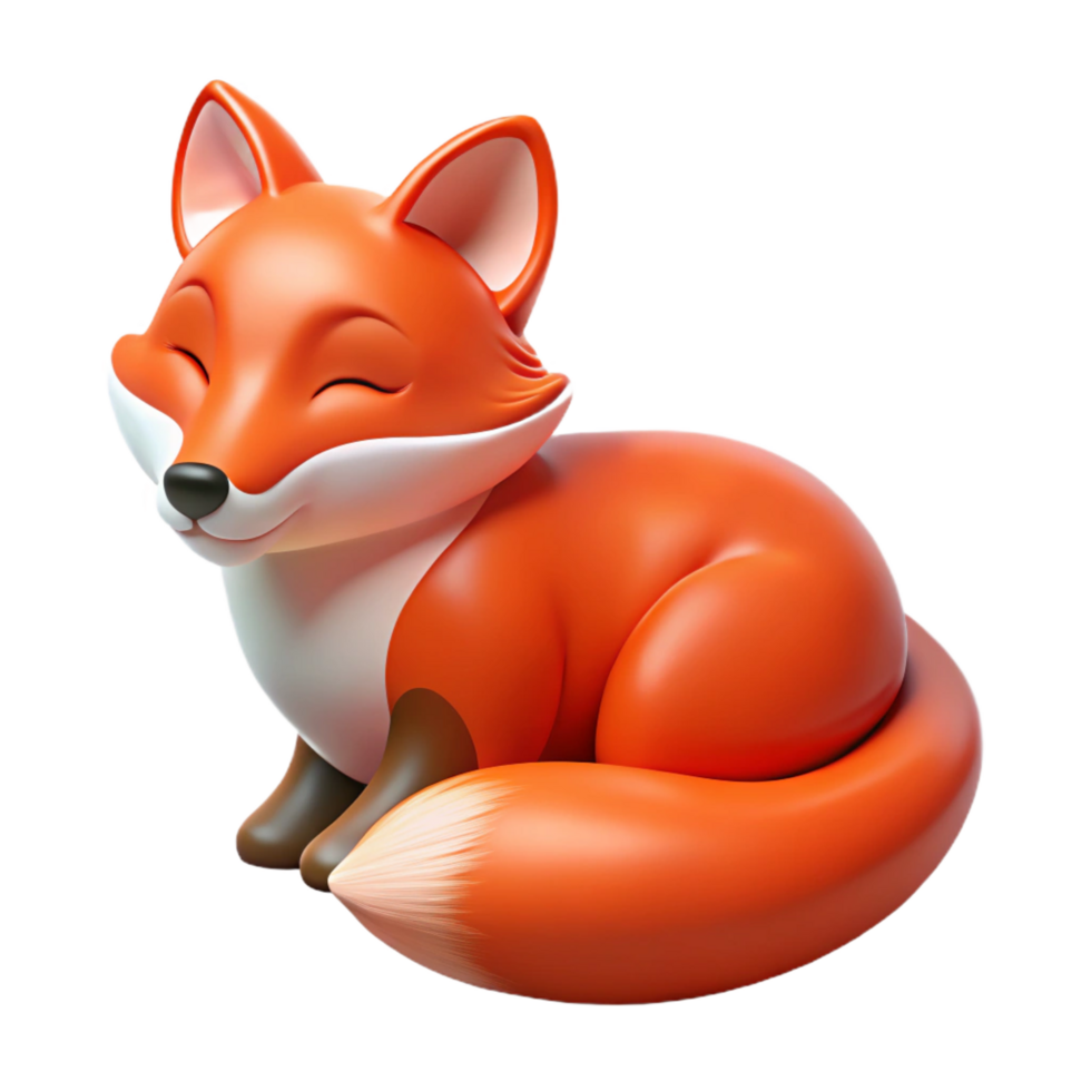 wonderful minimalist A resting red fox high resolution png