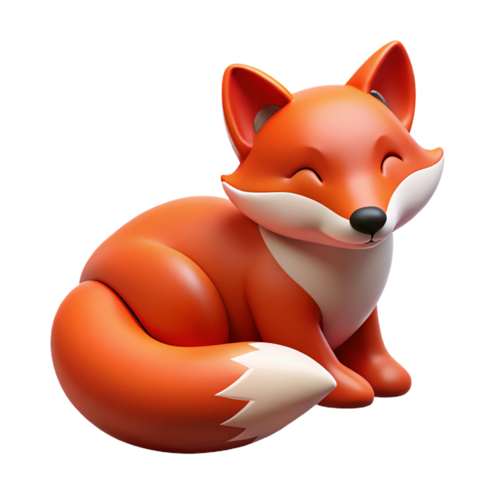 elegant classic A resting red fox 4K png