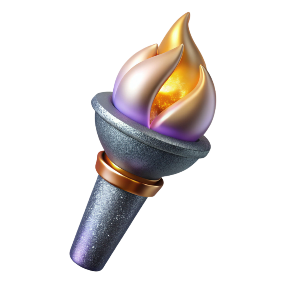 elegant vintage Realistic Torch Flame Transparent Background high quality png