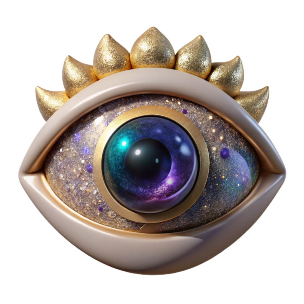 dramatic vintage Realistic Human Eye Front View Cutout high resolution png