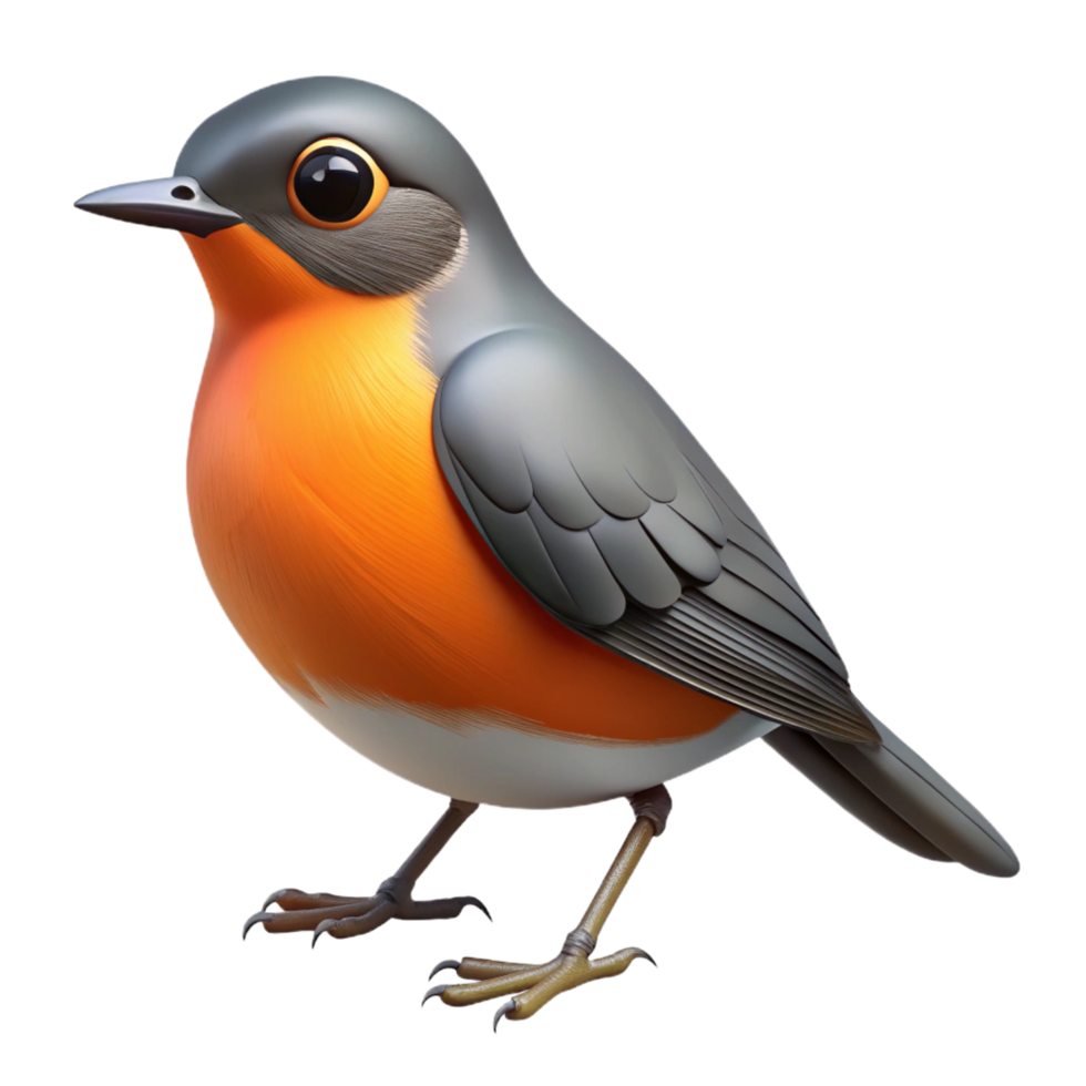 stunning rustic A perched American robin 4K png