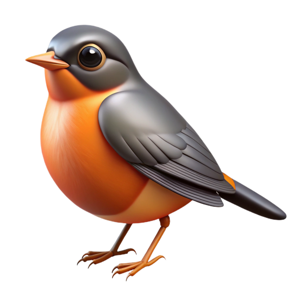 impressive traditional A perched American robin high resolution png